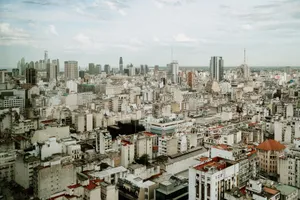 Aerial view of Buenos Aires skyline showcasing urban architecture and cityscape. jigsaw puzzle