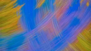 Dynamic abstract art with vibrant blue, orange, and purple brushstrokes. jigsaw puzzle