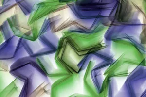 Dynamic abstract image featuring overlapping green and blue geometric shapes creating a vivid pattern. jigsaw puzzle