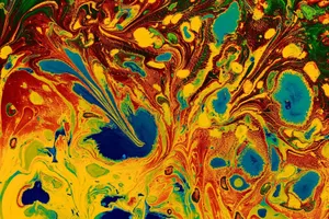 Bright, abstract art with swirling colors creating a vivid, dynamic composition. jigsaw puzzle