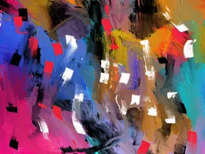 Colorful abstract painting with dynamic strokes and vibrant hues, showcasing modern art. jigsaw puzzle