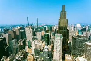 Stunning aerial view of the iconic New York City skyline on a bright sunny day. jigsaw puzzle