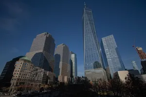 Stunning view of New York City's Lower Manhattan skyline featuring One World Trade Center. jigsaw puzzle
