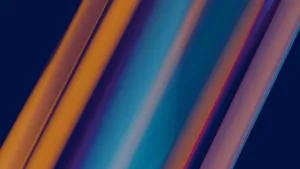 Dynamic abstract background with vibrant blue and orange neon lightwaves flowing diagonally. jigsaw puzzle