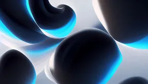 Dynamic abstract image featuring flowing waves in a striking blue gradient. jigsaw puzzle