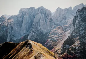 Scenic view of Lëpushë's dramatic mountain peaks and rugged landscape in Shkodër County, Albania. jigsaw puzzle