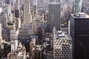 Stunning aerial cityscape of New York City's iconic skyscrapers with diverse architecture. jigsaw puzzle