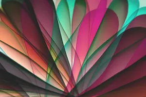 Vibrant abstract artwork showcasing layered colorful petal shapes, ideal for modern decoration. jigsaw puzzle