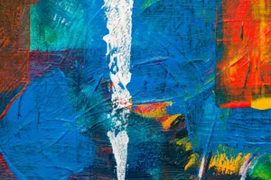 Colorful abstract acrylic painting showcasing vibrant brushstrokes and expressive texture. jigsaw puzzle