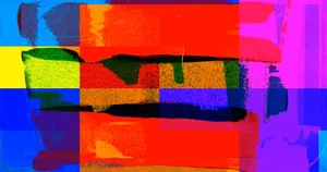 Bold and colorful abstract geometric painting with vibrant hues. jigsaw puzzle