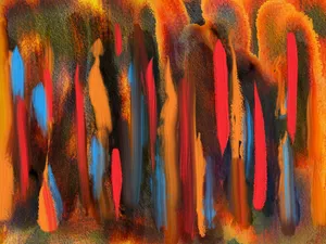 Dynamic abstract painting with vivid colors and bold brushstrokes for vibrant decor. jigsaw puzzle