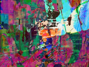 Colorful abstract painting with dynamic brush strokes in expressionist style. jigsaw puzzle