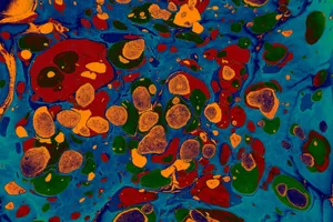 Dynamic abstract fluid art painting with vibrant colors and organic shapes. jigsaw puzzle