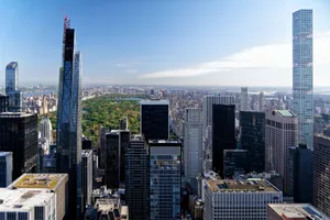 A breathtaking aerial view of NYC skyscrapers and Central Park from above in daylight. jigsaw puzzle