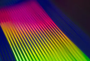 Colorful neon gradient with abstract stripes creating a vibrant, dynamic pattern. jigsaw puzzle