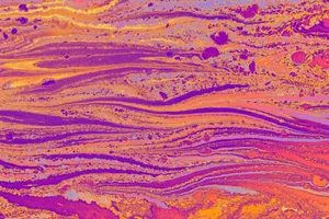 Bold and colorful abstract marble pattern with vibrant pink and orange tones. jigsaw puzzle