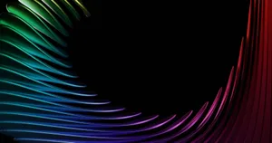 Vibrant abstract image featuring colorful curved lines on a black background. jigsaw puzzle