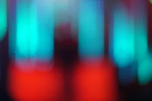 Vibrant abstract image with defocused neon lights in red and blue tones. jigsaw puzzle