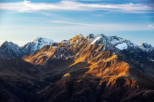 Stunning view of the snow-dusted mountains in Carinthia, Austria at sunrise. jigsaw puzzle