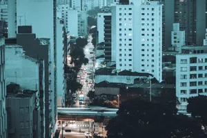 Vibrant cityscape of São Paulo at night, showcasing urban architecture and bustling streets. jigsaw puzzle